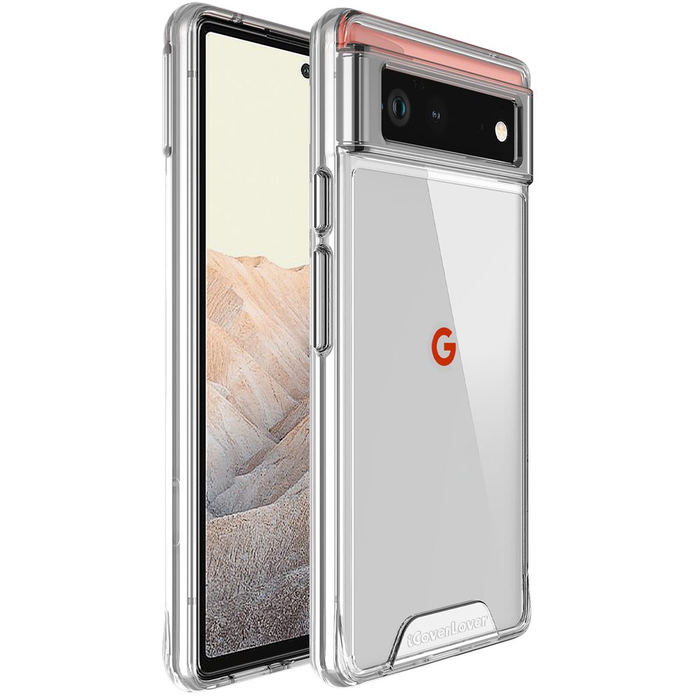 iCoverLover Shockproof Clear Case for Google Pixel 6, showcasing its transparent design and protective features.