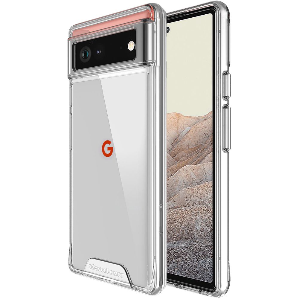 iCoverLover Shockproof Clear Case for Google Pixel 6, showcasing its transparent design and protective features.