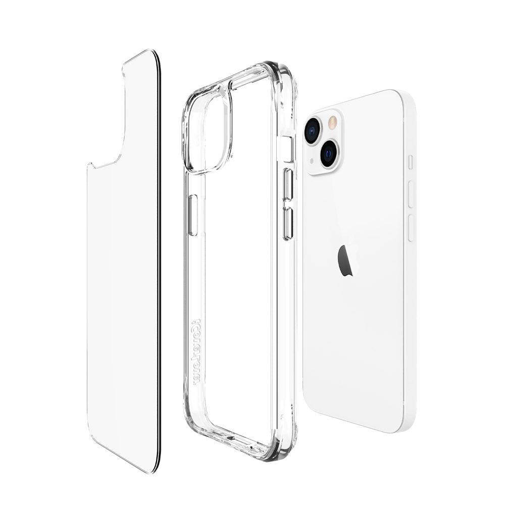 iCoverLover Shockproof Clear Case for iPhone 13 Mini, showcasing its transparent design and protective features.