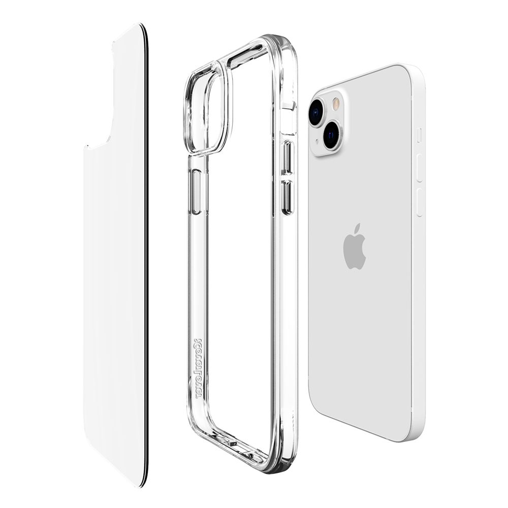 iCoverLover Shockproof Clear Case for iPhone 14, showcasing its transparent design and protective features.