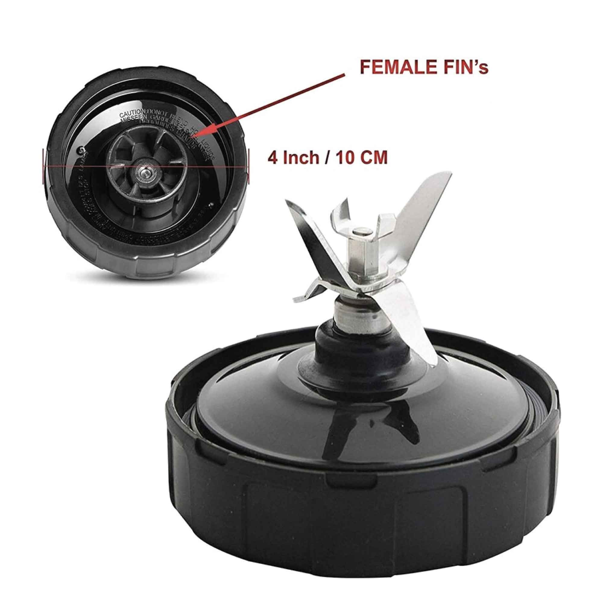 For Nutri Ninja Blender 6 Fin Female Extractor Blade Replacement, showcasing its stainless steel and ABS construction.