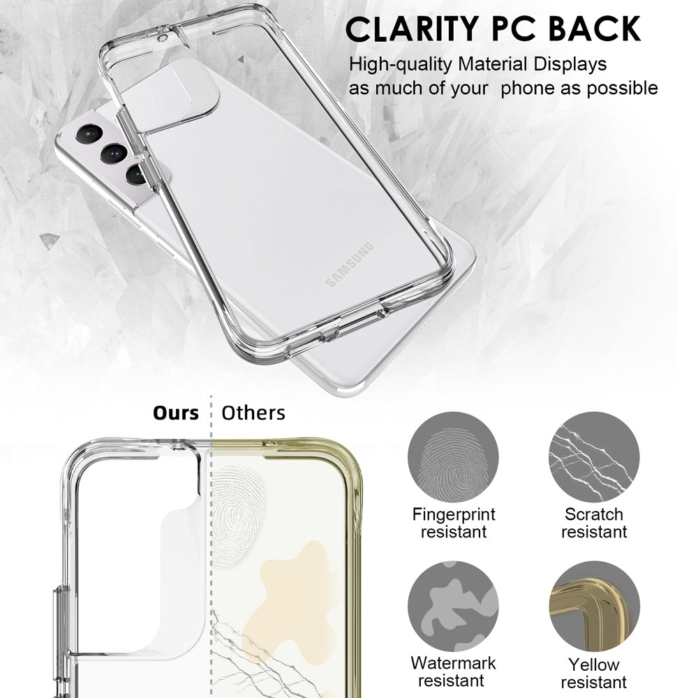 iCoverLover Slim Shock-proof Case for Samsung Galaxy S22+ Plus, showcasing its transparent design and durable materials.