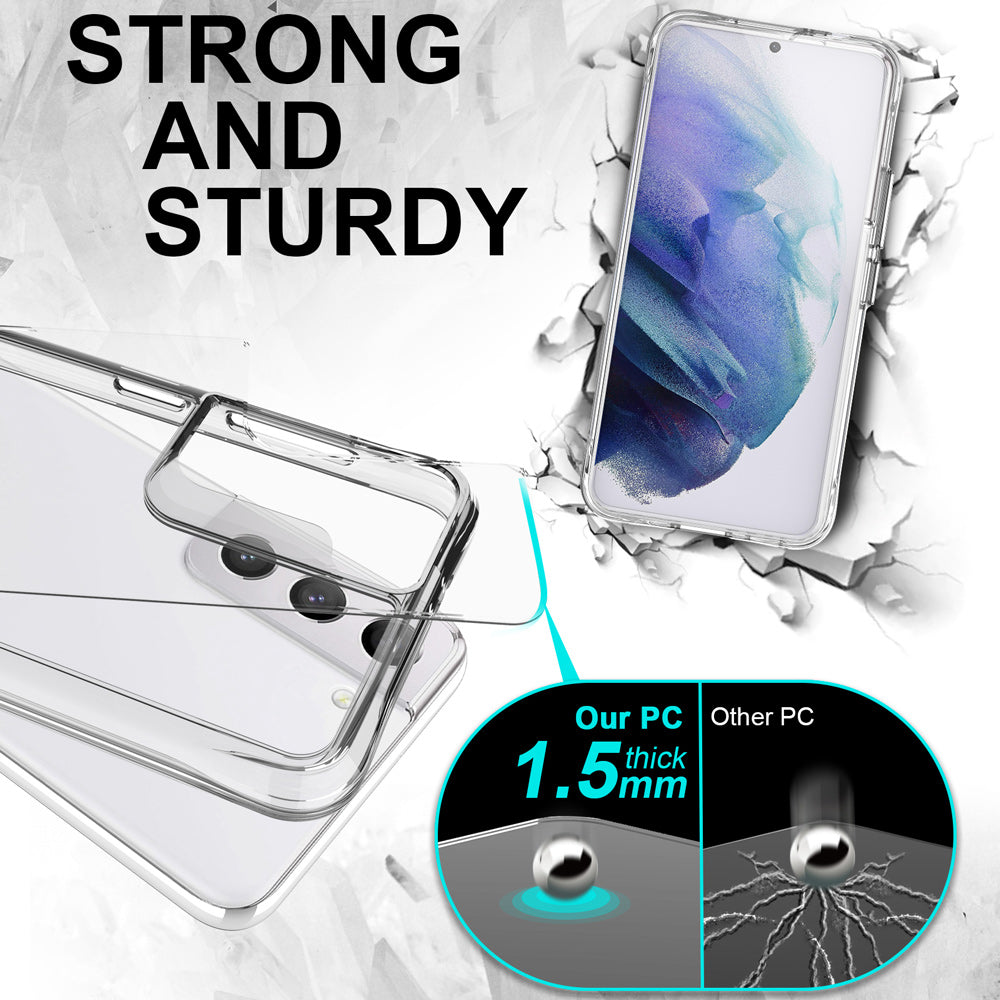 iCoverLover Slim Shock-proof Case for Samsung Galaxy S22+ Plus, showcasing its transparent design and durable materials.