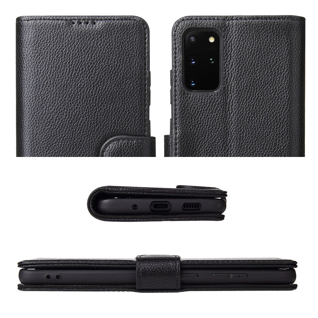 iCoverLover Genuine Leather Wallet Case for Samsung Galaxy S20+ Plus, featuring card slots and a kickstand in a stylish design.