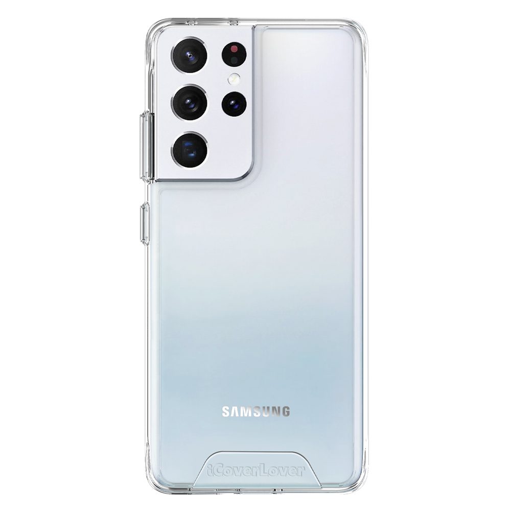 iCoverLover Shockproof Clear Case for Samsung Galaxy S21 Ultra, showcasing its transparent design and durable materials.