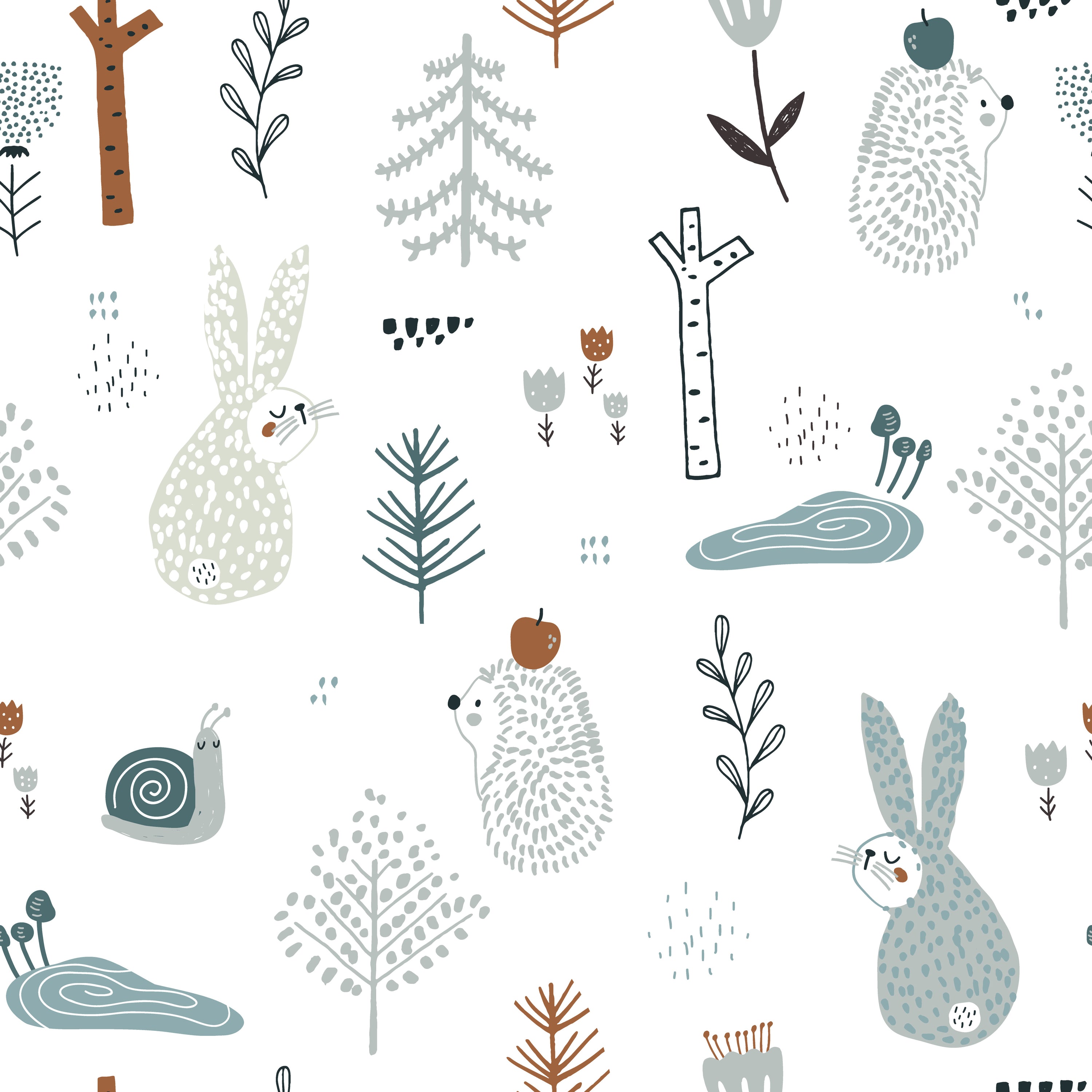 Forest Friends Wallpaper featuring vibrant colors and modern design, perfect for any room decor.