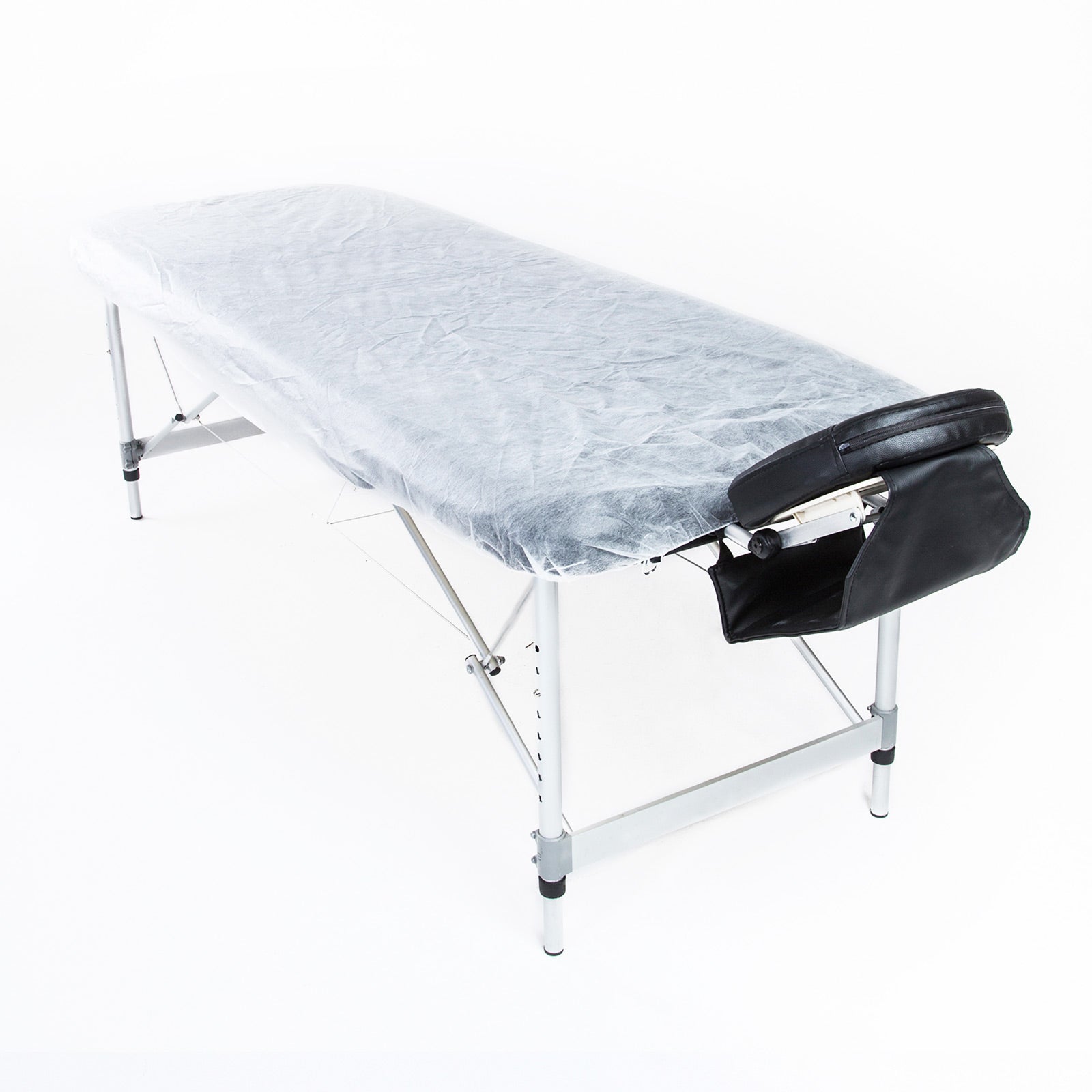 Forever Beauty 30pcs Disposable Massage Table Sheet Covers in white, designed for hygienic use in therapy settings, measuring 180cm x 55cm.