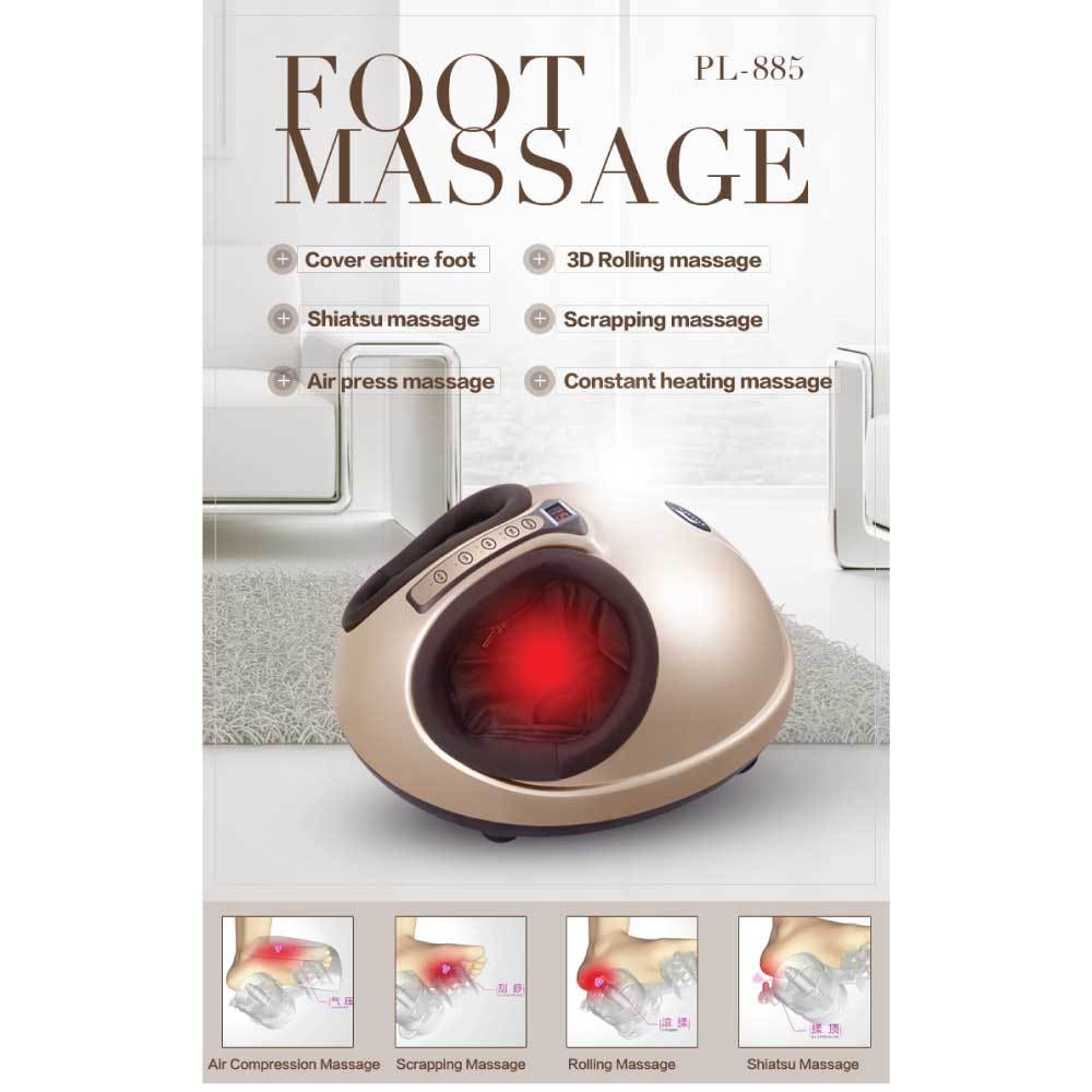 Foot Massager Machine Gold 3D Shiatsu with heat and kneading features, designed for ultimate foot relaxation.