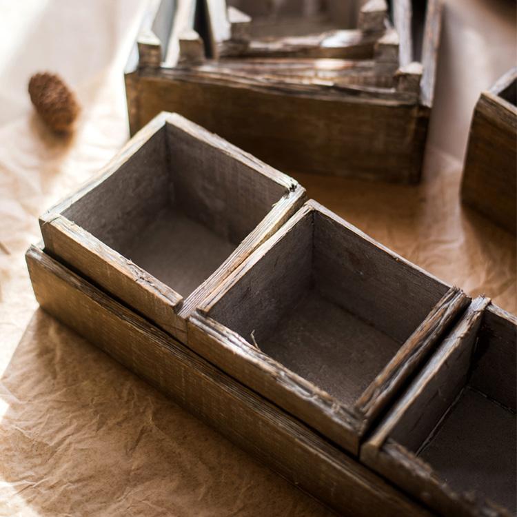 Four Piece Solid Wood Table Box Set showcasing natural wood finish and elegant design.