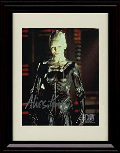 Framed 8x10 glossy print of Alice Krige with a printed autograph, perfect for fans and collectors.