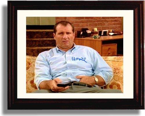 Framed glossy print of Ed O Neill with a printed signature, perfect for fans and collectors.