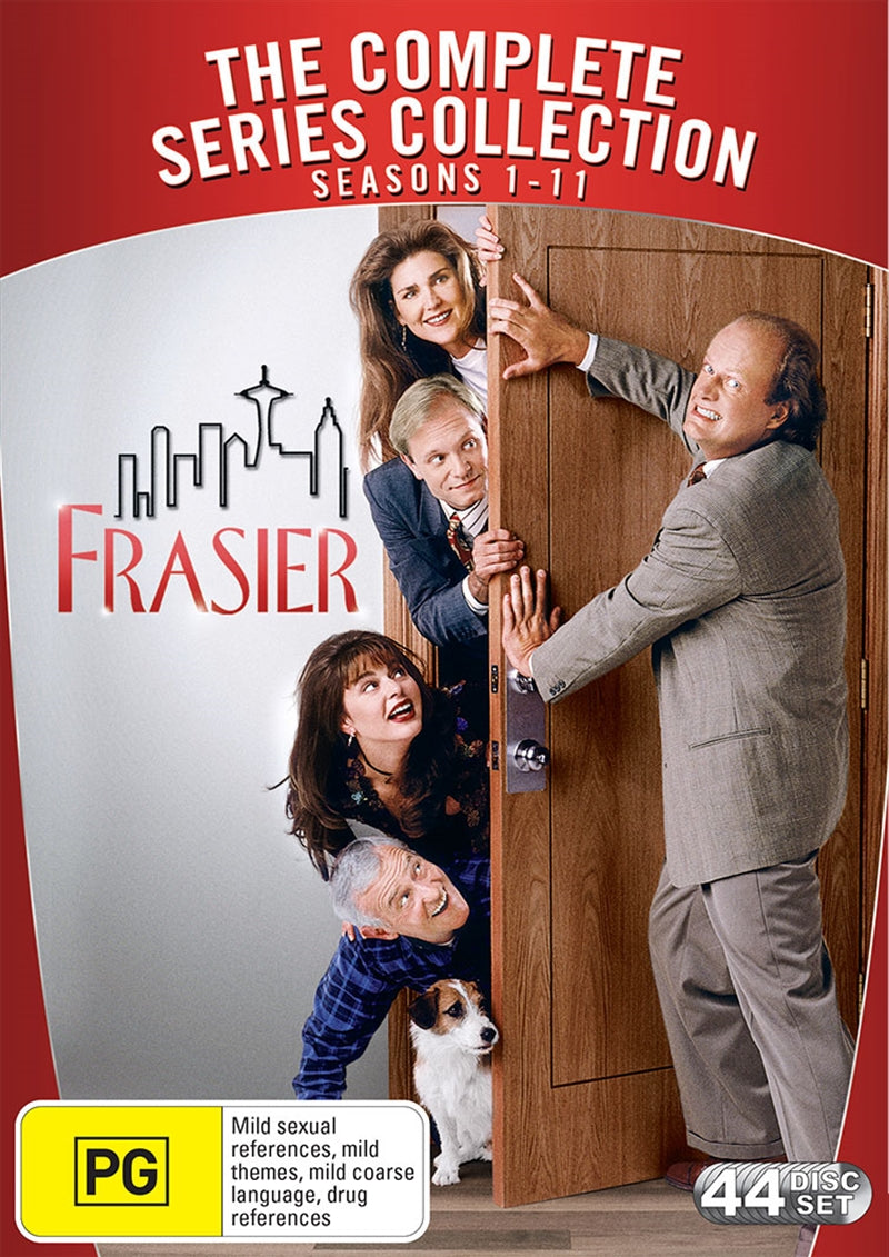 Frasier Complete Collection DVD boxset featuring all 263 episodes with Kelsey Grammer as Frasier.