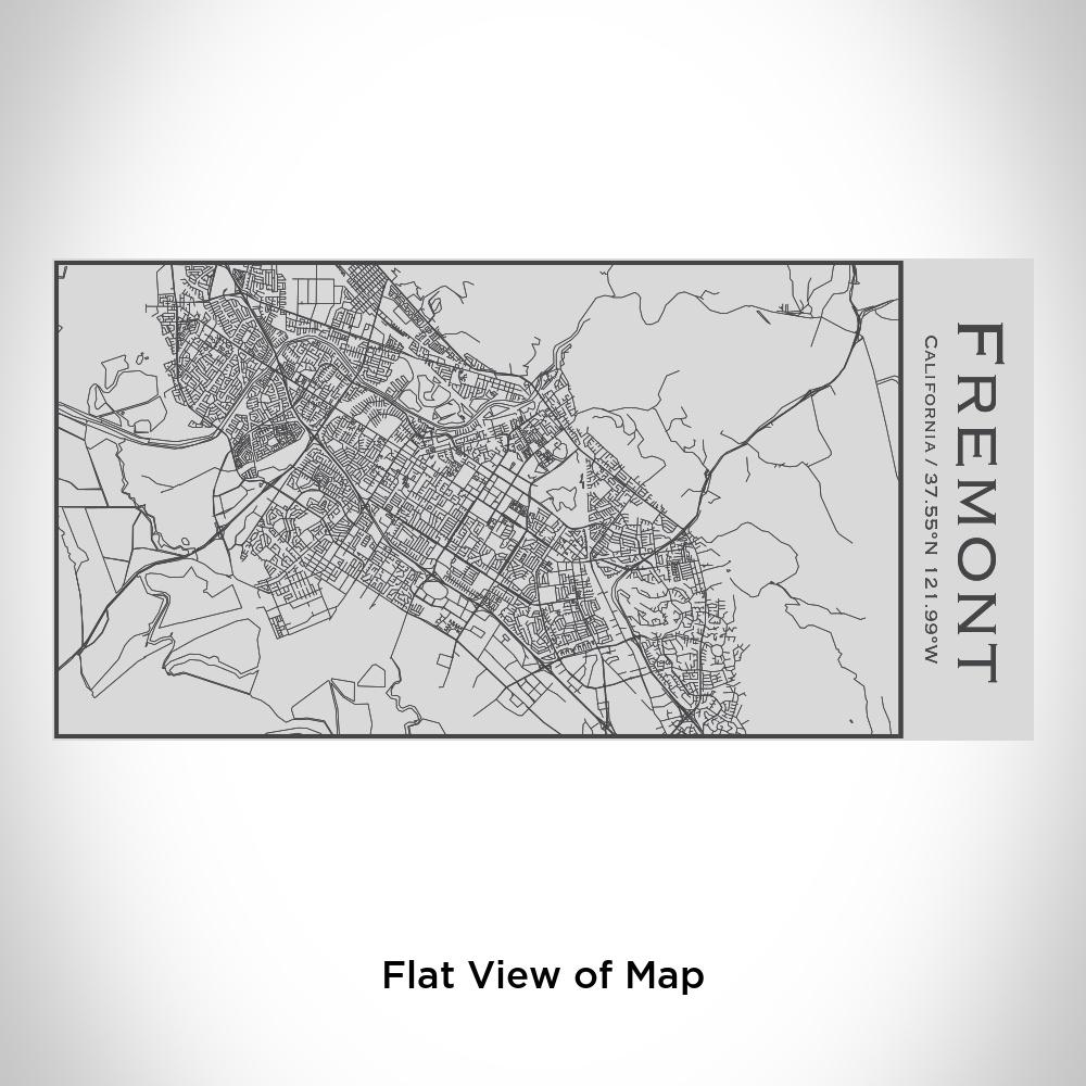 Fremont California Map Insulated Bottle with custom engraving, showcasing a detailed map and coordinates.