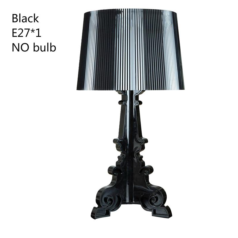 French Acrylic Table Lamp 20 inches high with a modern design, featuring a black body and yellow acrylic shade, perfect for accent lighting.