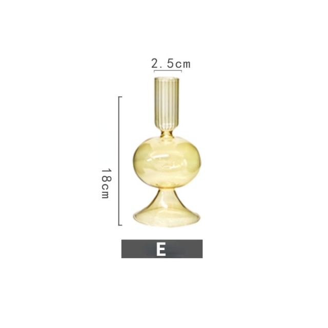 Elegant glass French candle holder set designed for drip-less candles, enhancing interior decor.