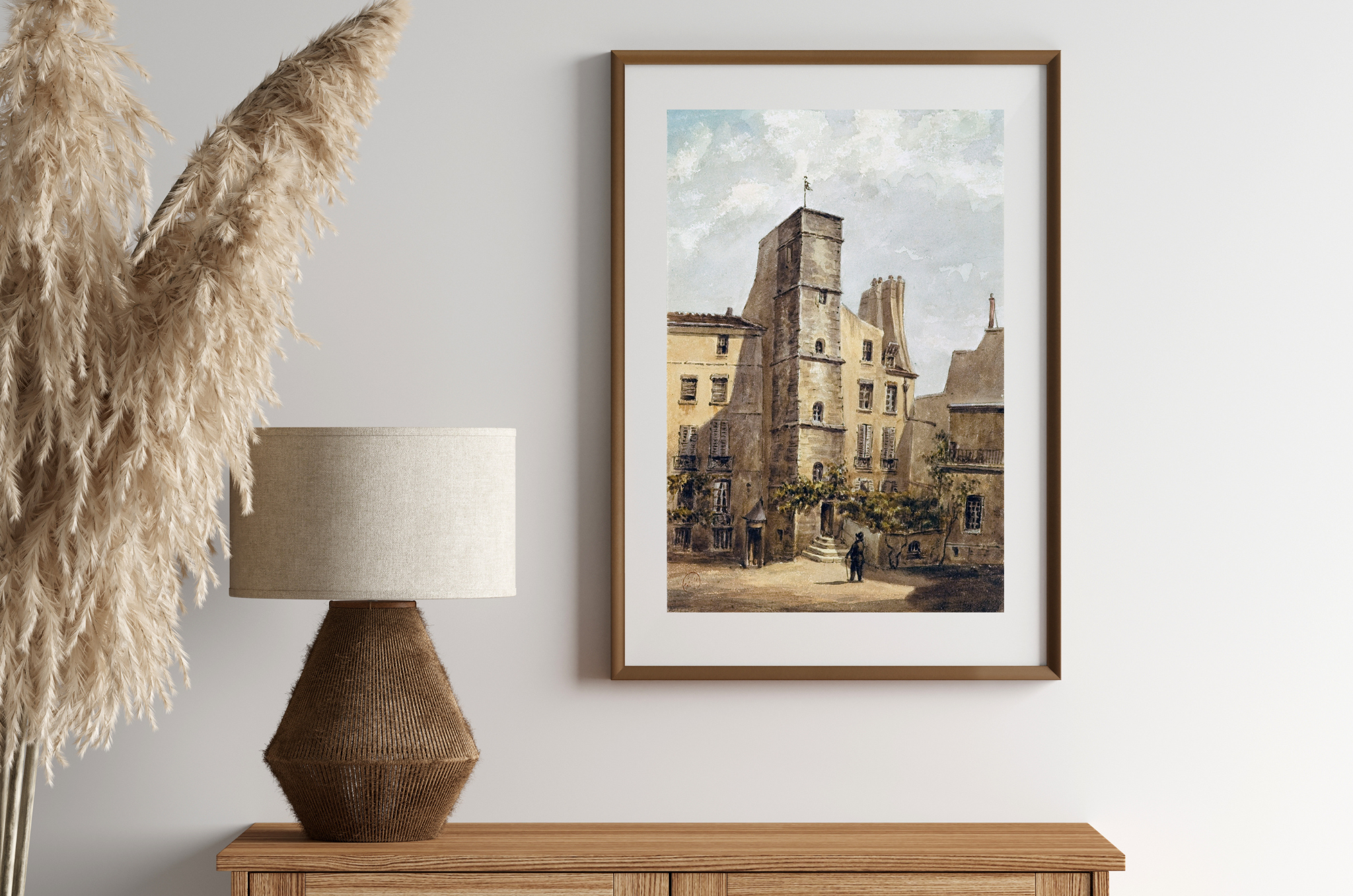 French Maison Art Print featuring a vibrant landscape on museum-grade canvas, showcasing rich colors and intricate details.