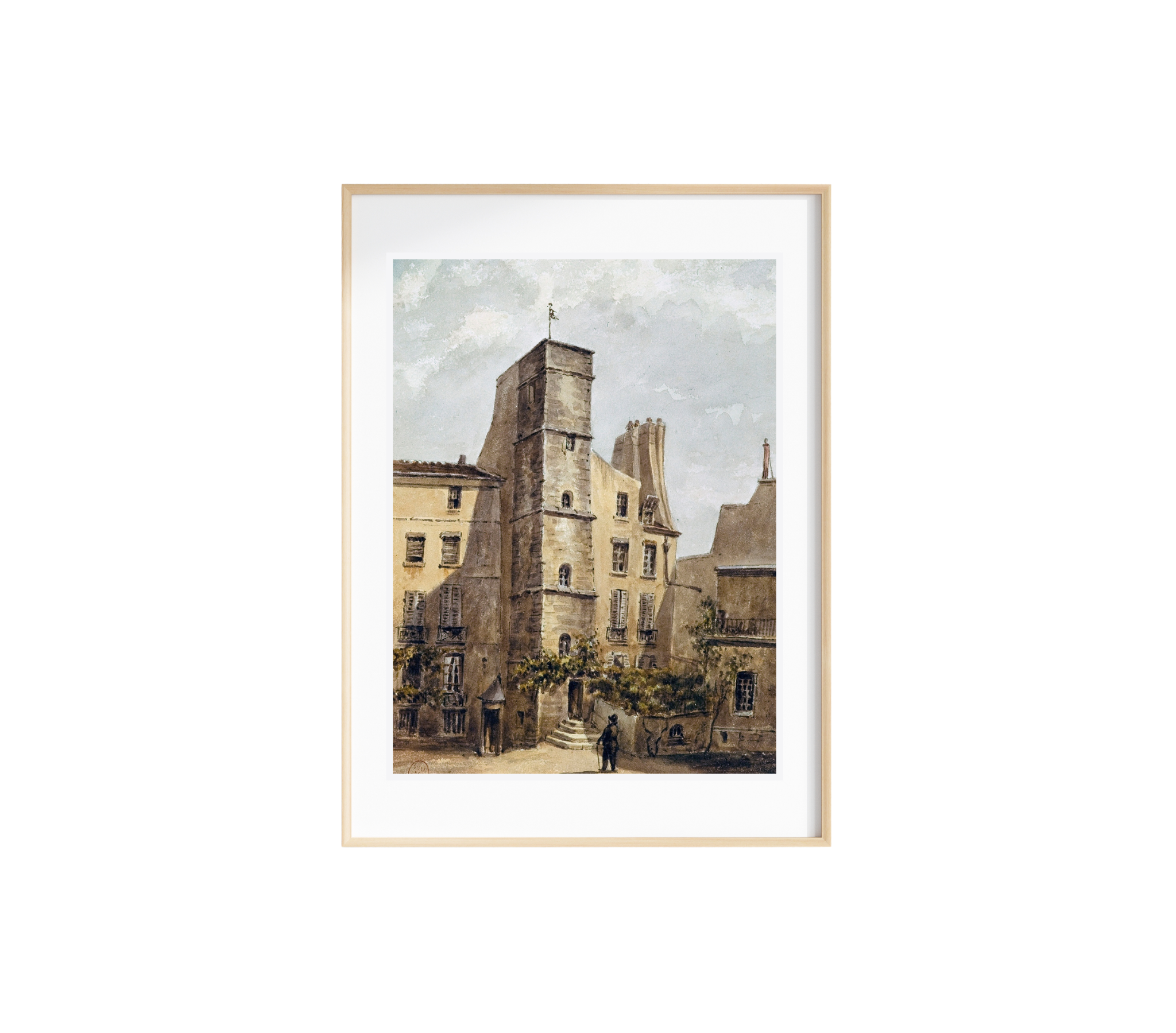 French Maison Art Print featuring a vibrant landscape on museum-grade canvas, showcasing rich colors and intricate details.