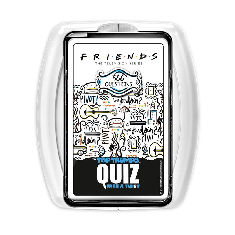 Friends Quiz game featuring trivia questions about the sitcom Friends, with colorful packaging and iconic characters.