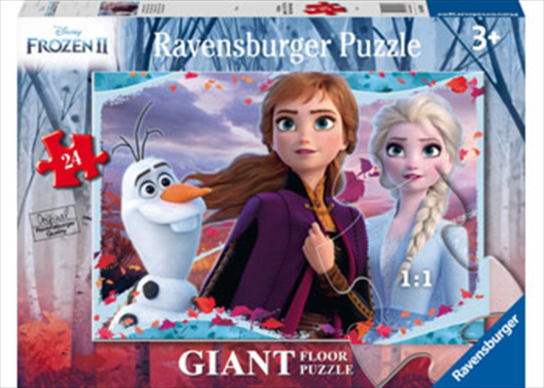 Frozen 2 Enchanting New World 24-piece puzzle featuring vibrant characters and scenes from the movie.