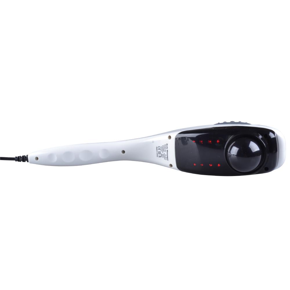 Red Full Body Handheld Massager with six interchangeable heads for versatile massage options.