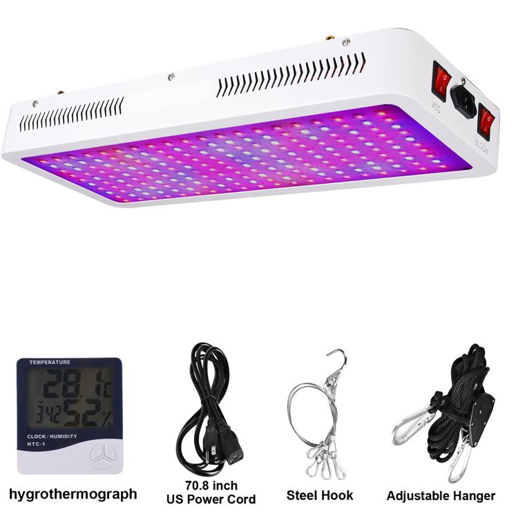 Full Spectrum 1500W LED Grow Light with UV and IR features, designed for optimal indoor plant growth.