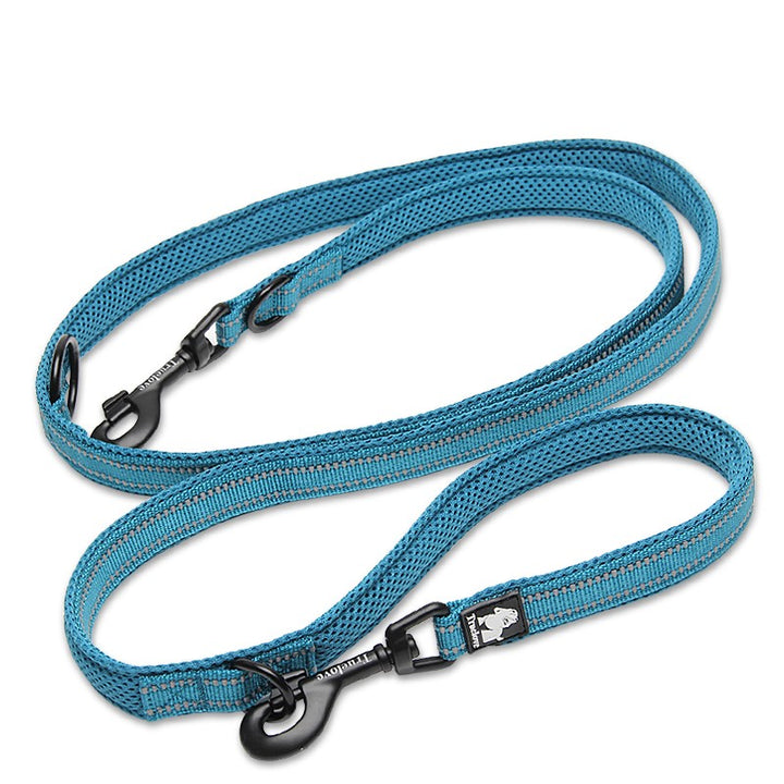 Function Leash Blue L, a multi-functional dog lead with a soft padded handle and reflective features, available in five colors.