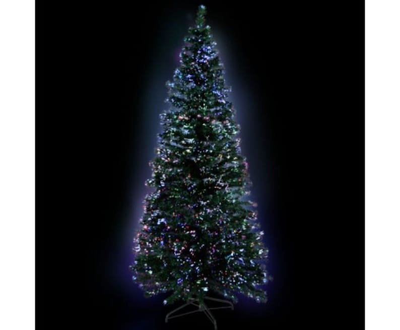 Funyards 2.1M 7FT Christmas Tree with white LED lights and optic fiber, showcasing a lush appearance with 450 tips.