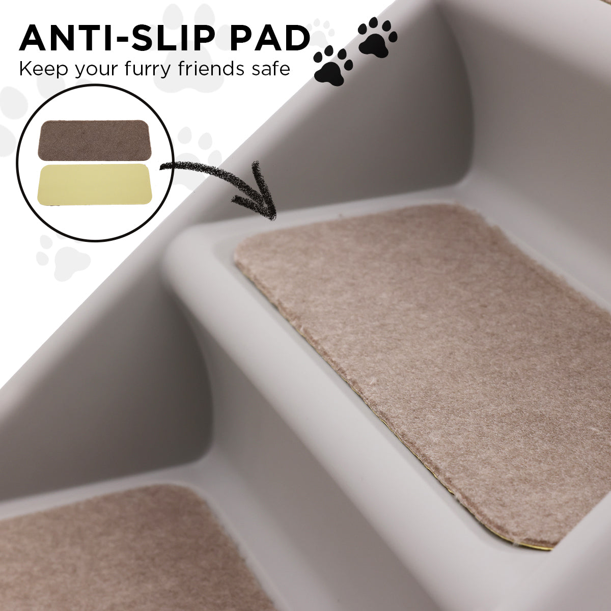 Furtastic Foldable Pet Stairs in Grey, designed for small and elderly pets, featuring non-slip mats and a sturdy construction.