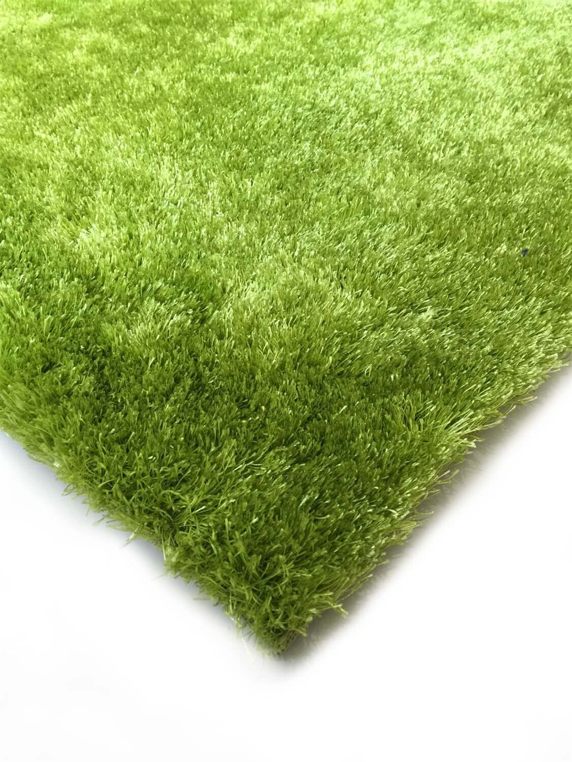 Fuzzy Lime Area Rug showcasing a soft shaggy texture in vibrant lime color, perfect for enhancing home decor.