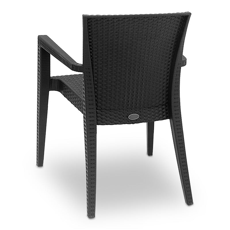 Anthracite Garden Armchair DONALD, made of durable polypropylene, measuring 57x60x85cm, perfect for outdoor use.