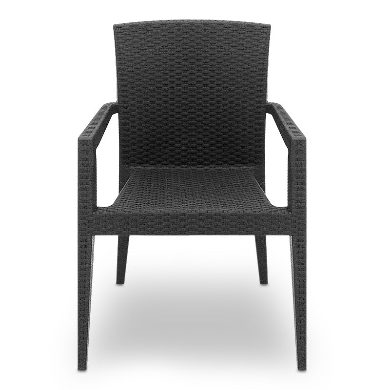 Anthracite Garden Armchair DONALD, made of durable polypropylene, measuring 57x60x85cm, perfect for outdoor use.