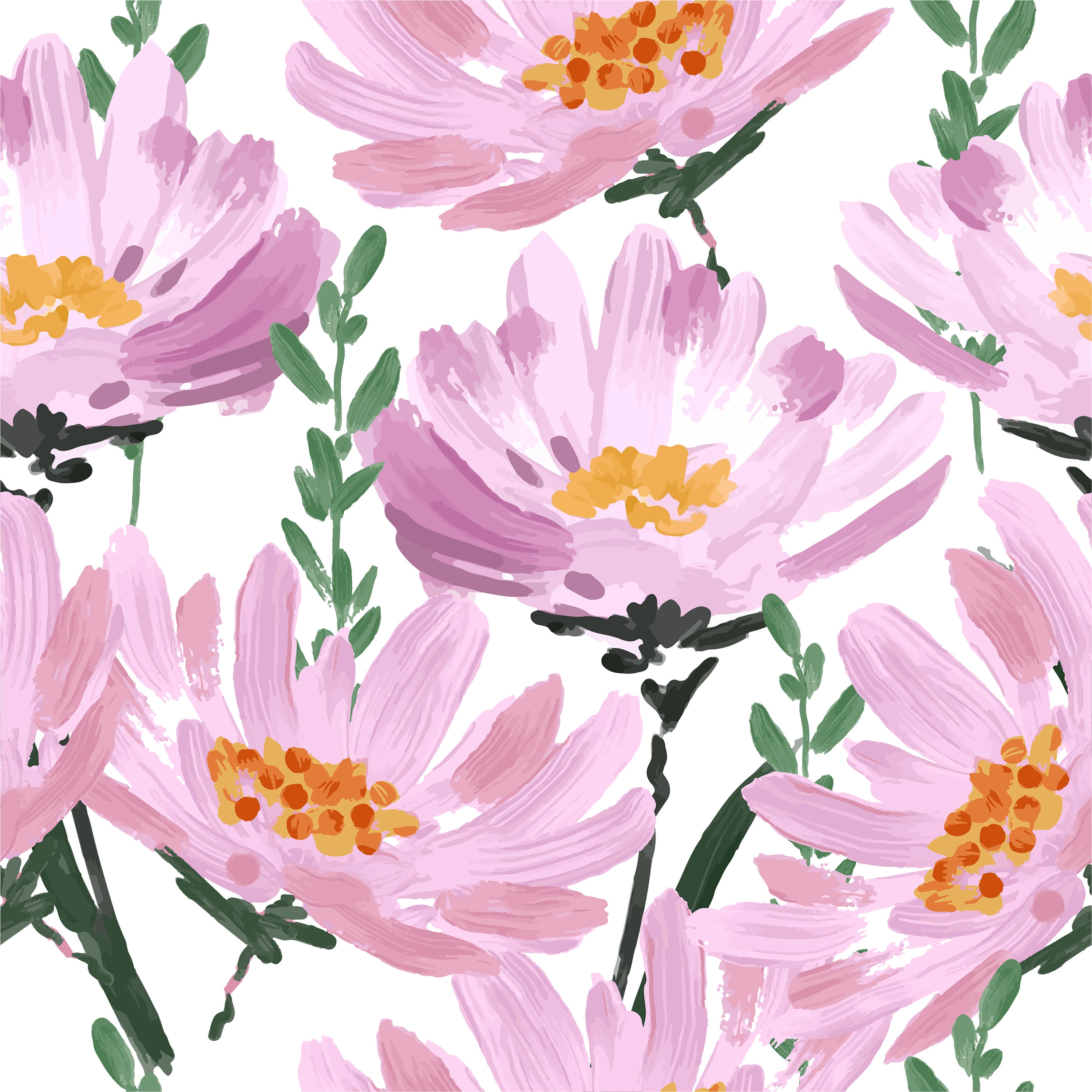 Garden Blooms Wallpaper featuring vibrant floral patterns on a smooth surface, ideal for home decor.