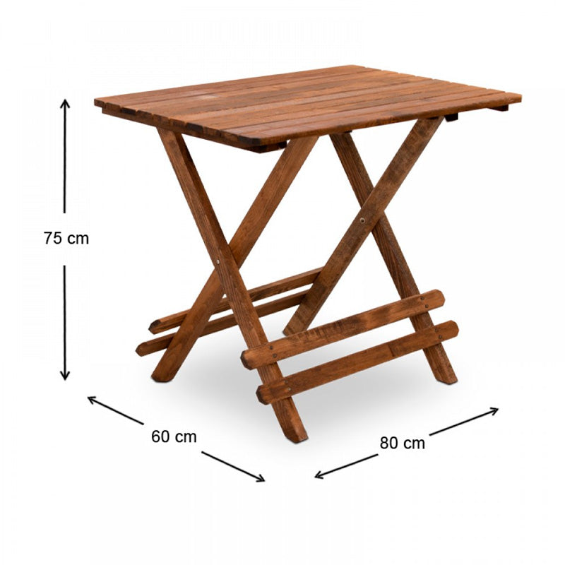 DUCHESS Garden Dining Set featuring a wooden table and director's chairs in walnut with ecru cloth, perfect for outdoor dining.