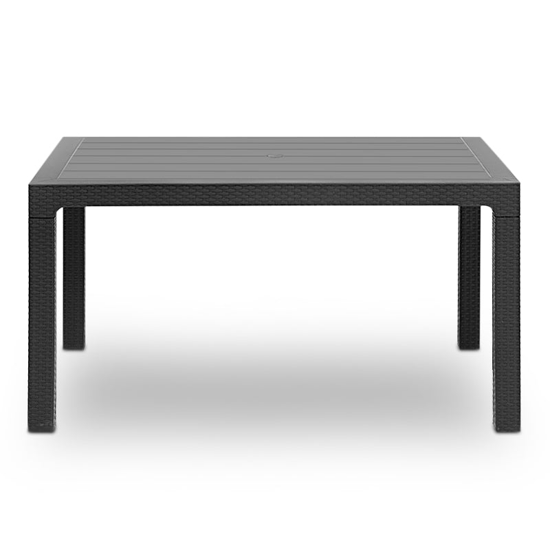 Garden Table INGE in anthracite color, measuring 140x80x74cm, made of durable polypropylene, perfect for outdoor use.