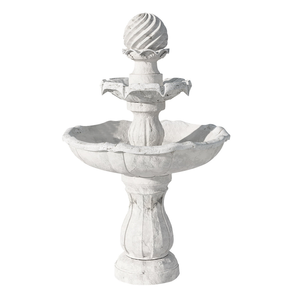 Gardeon 3 Tier Solar Powered Water Fountain in Ivory, showcasing elegant tiers and solar panel.