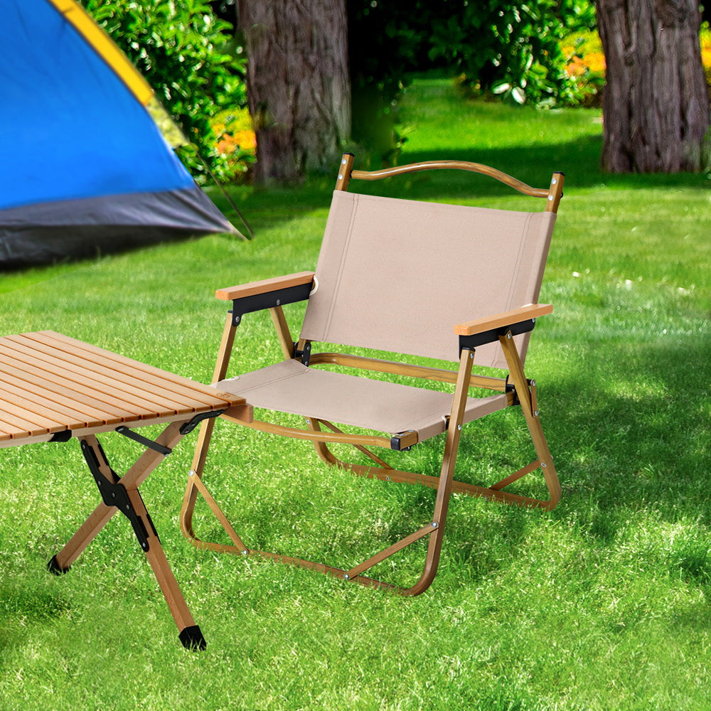 Gardeon Outdoor Camping Chair with durable aluminum frame and water-resistant fabric, perfect for outdoor relaxation.