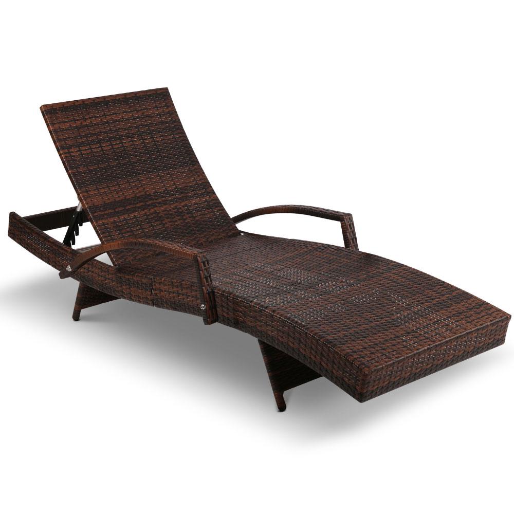 Gardeon Set of 2 Sun Lounge Outdoor Furniture featuring stylish wicker design and adjustable backrests, perfect for outdoor relaxation.