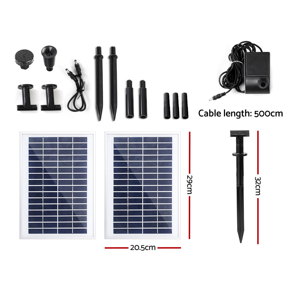 Gardeon Solar Pond Pump Water Fountain Filter Kit with solar panels and water pump, designed for outdoor and indoor use.