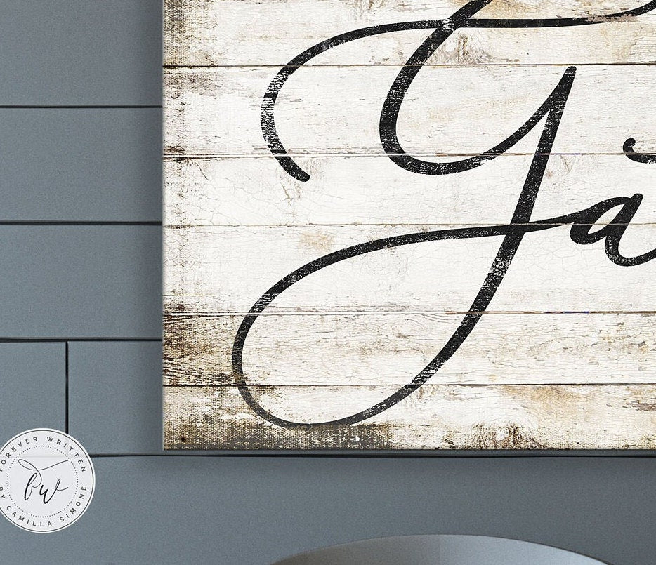 Gathering Farmhouse Rustic Canvas Wrap showcasing a warm, inviting design perfect for home decor.