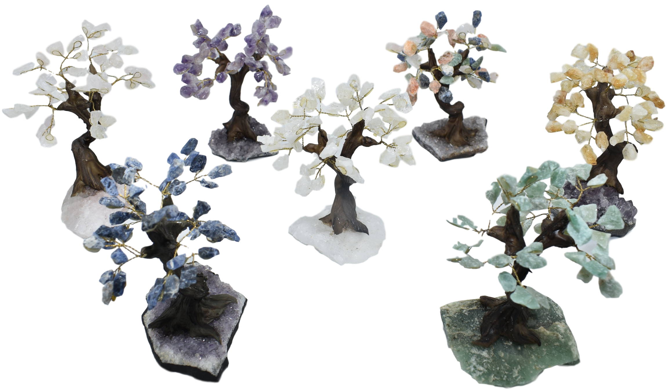 A beautiful Gemstone Bonsai Tree with colorful gemstone leaves and a sturdy base, showcasing its intricate design and vibrant colors.