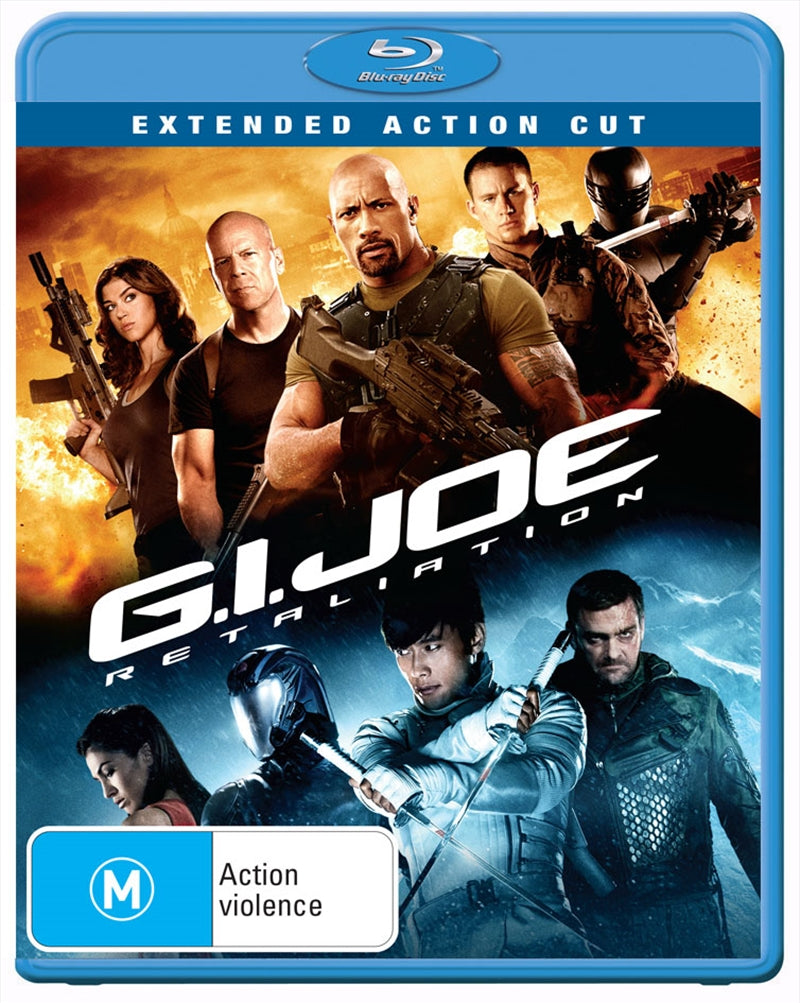 GI Joe: Retaliation Blu-ray cover featuring action-packed scenes and characters from the movie.