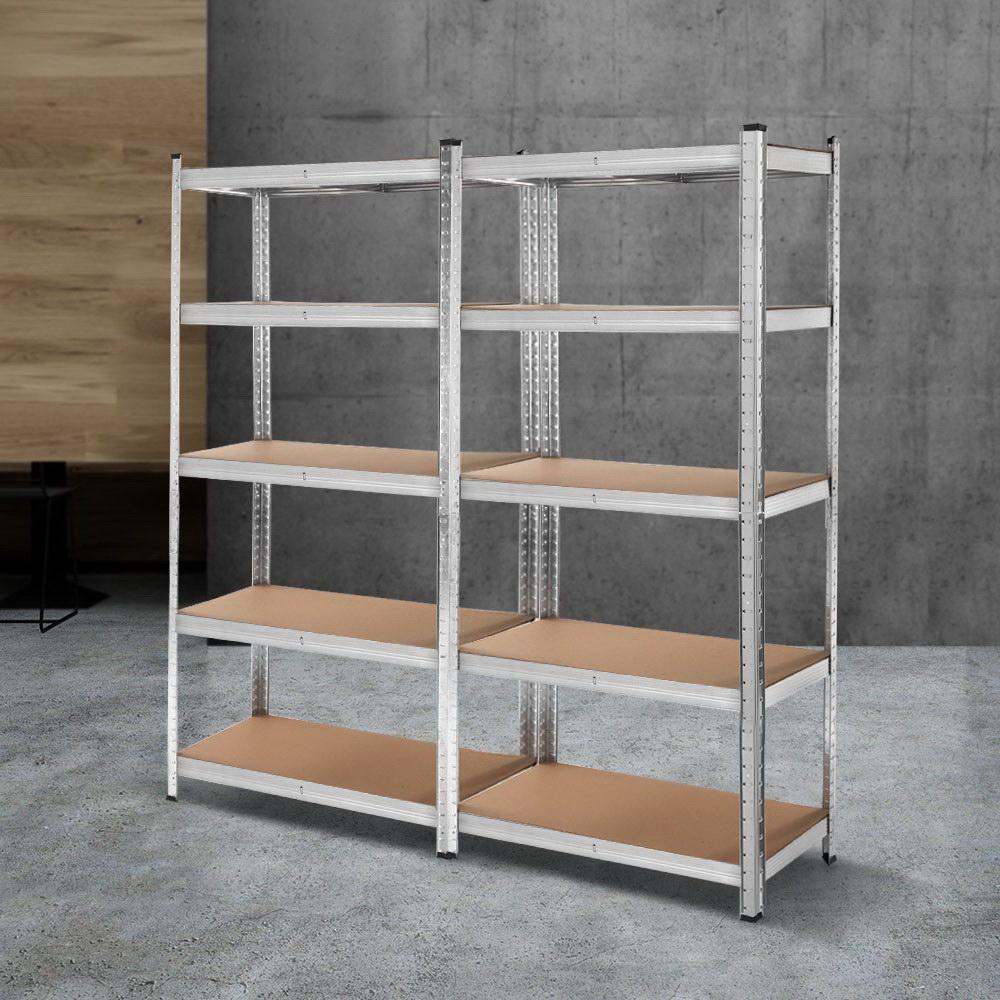 GIANTZ 2x1.8M Warehouse Shelving Rack showcasing five tiers of heavy-duty metal storage with adjustable shelves.