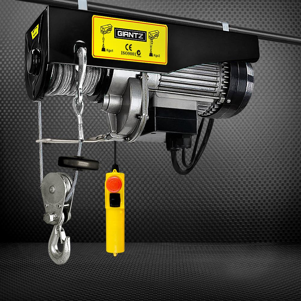 Giantz 1300W Electric Hoist Winch with high tensile cable and control switch.