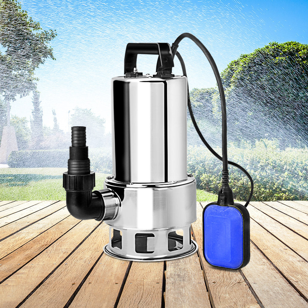 Giantz 1800W Submersible Water Pump with stainless steel body and power cable, designed for efficient water drainage.