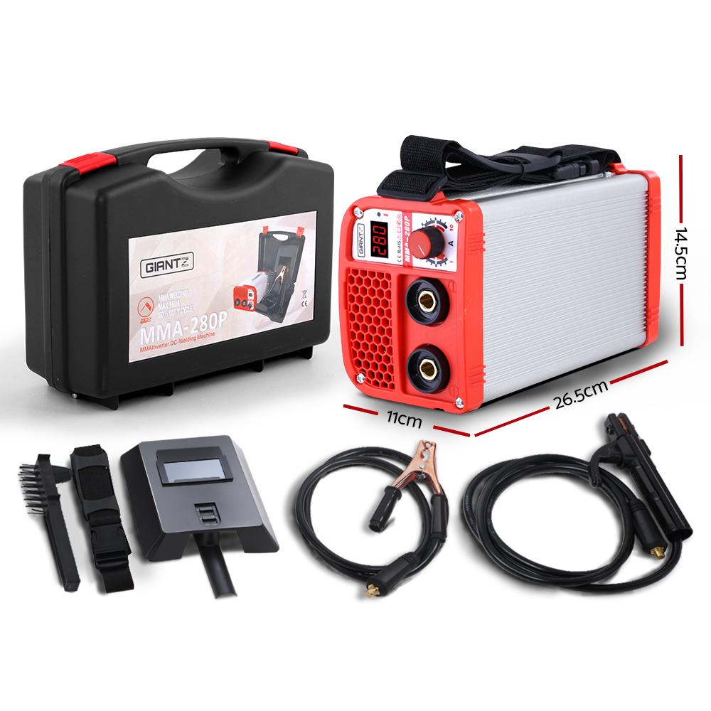 Giantz 280 Amp Inverter Welder showcasing its compact design and user-friendly controls, ideal for MMA welding.