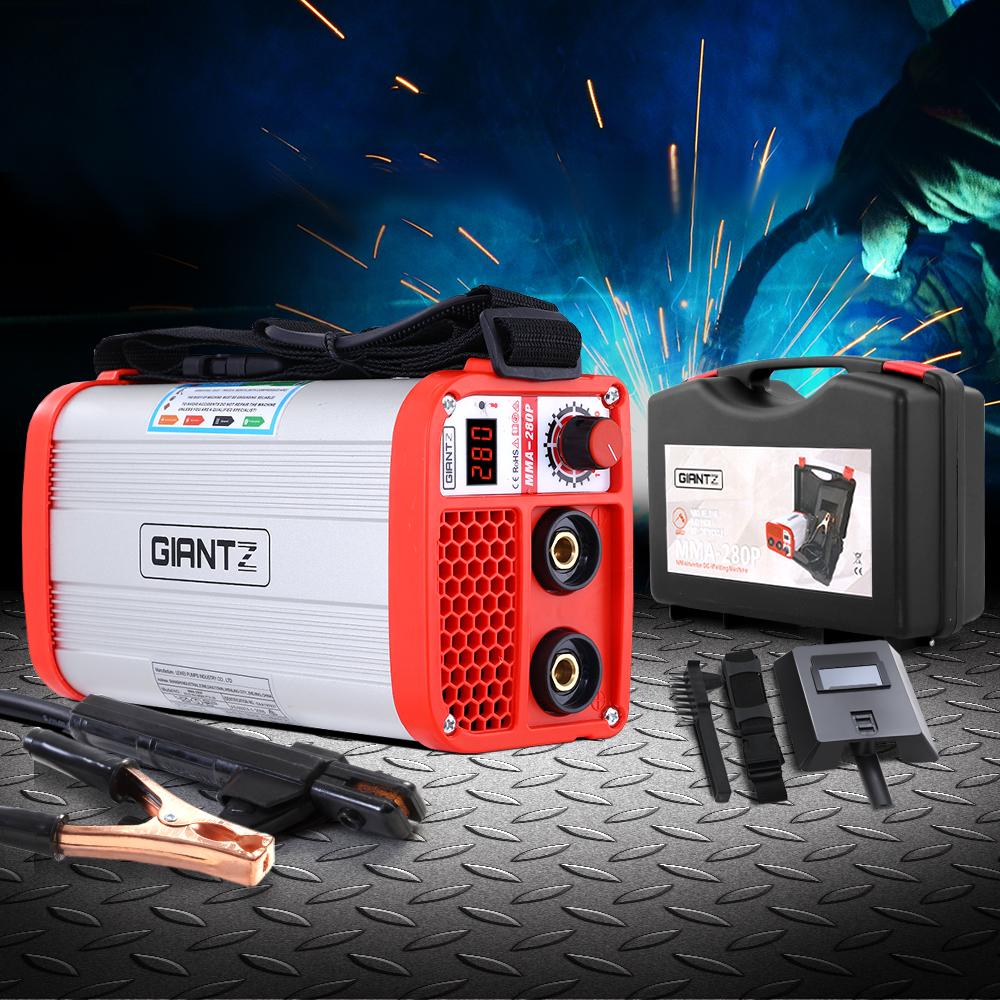 Giantz 280 Amp Inverter Welder showcasing its compact design and user-friendly controls, ideal for MMA welding.