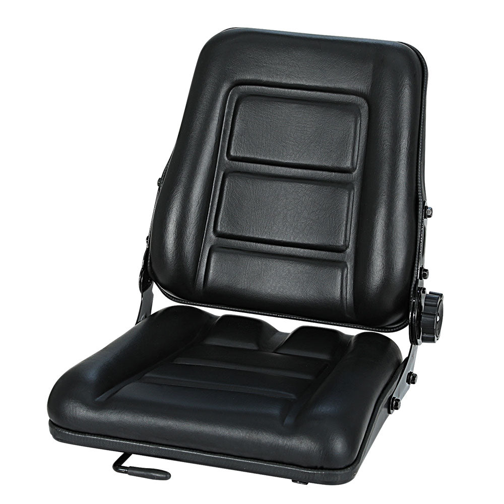 Giantz Adjustable Tractor Seat featuring a sturdy steel frame and soft padded PU leather for comfort during long work hours.