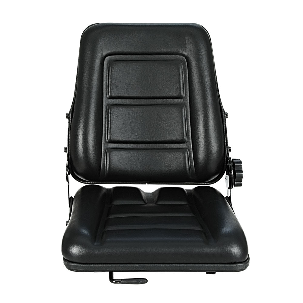 Giantz Adjustable Tractor Seat featuring a sturdy steel frame and soft padded PU leather for comfort during long work hours.