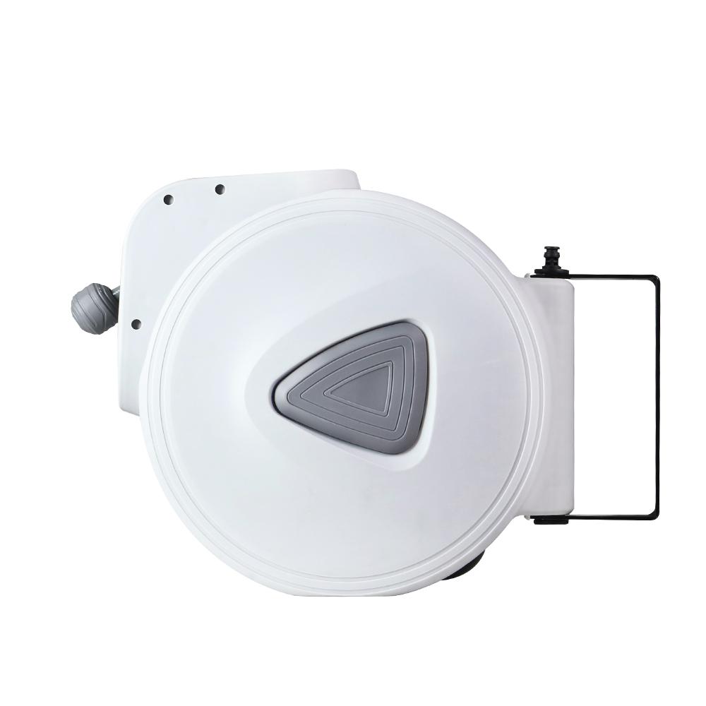 Giantz Air Hose Reel with 10m retractable hose, mounted on a wall, showcasing its swivel design and durable construction.