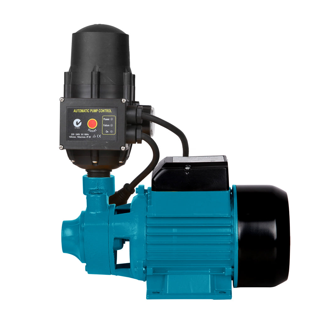 Giantz Auto Peripheral Pump QB80 with brass impeller and pump controller, designed for clean water irrigation and garden use.